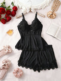 Lace-trimmed Camisole Loungewear Casual 2-piece Set For Women by Ricaloux