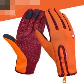 Outdoor Waterproof Gloves Touch Screen Windproof Riding Zipper Sports Winter Warm Fleece Mountaineering Gloves - RICALOUX