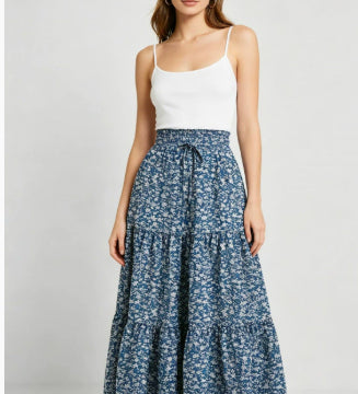High-waisted A-line Skirt Bohemian-style Printed Flared Skirt – Premium 0 | RICALOUX