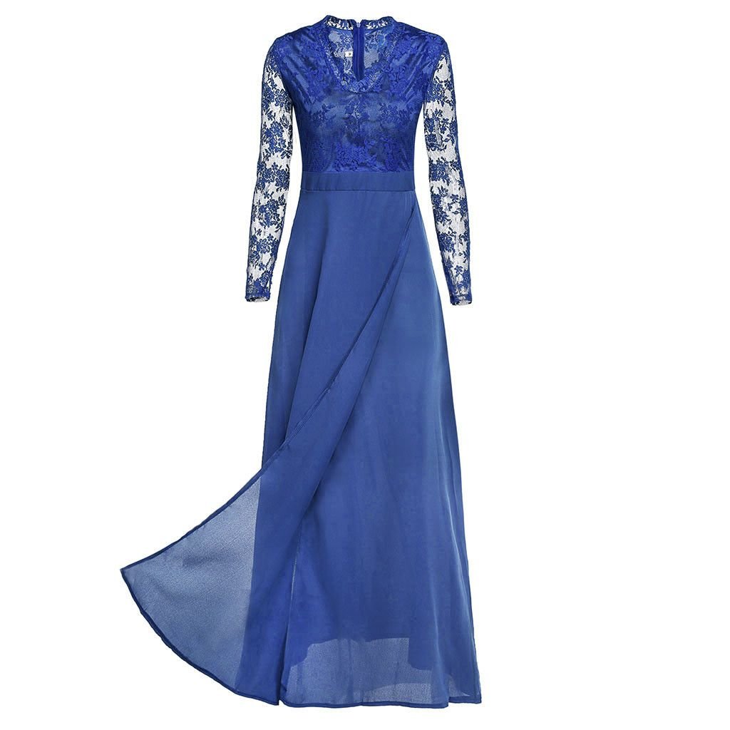 Women V-neck Sexy Lace Elegant Wedding Party Dresses - RICALOUX