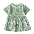 Children's Cotton Baby Girl Clothes Cartoon Printed Summer Dress - RICALOUX