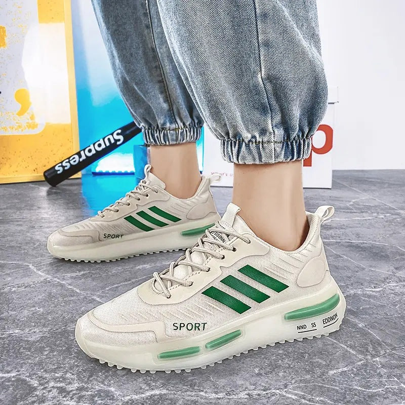 Air Cushion Sports Shoes Men Lace-up Sports Sneakers Outdoor Breathable Casual Shoes Walking by Ricaloux