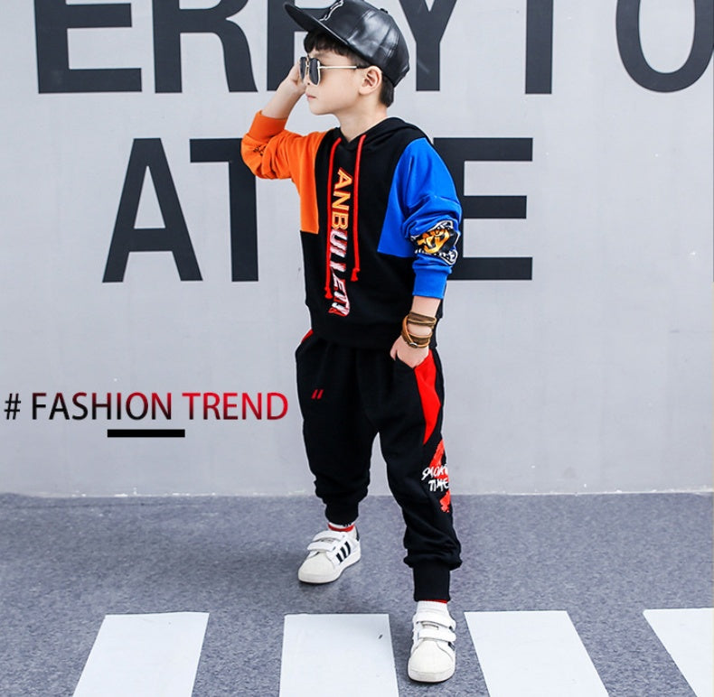 Boys spring suit new Korean children's clothing in the big boy boy long-sleeved sports two-piece suit tide clothes by Ricaloux