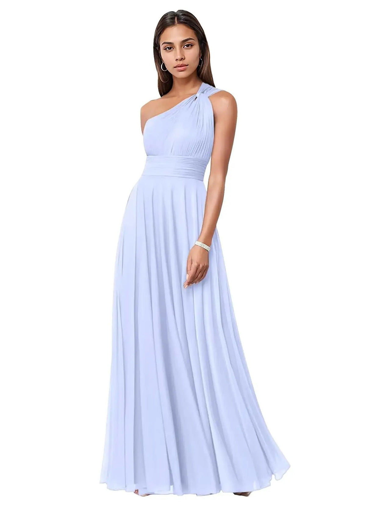 Womens Wedding One-Shoulder Chiffon Dress – Premium 0 | RICALOUX