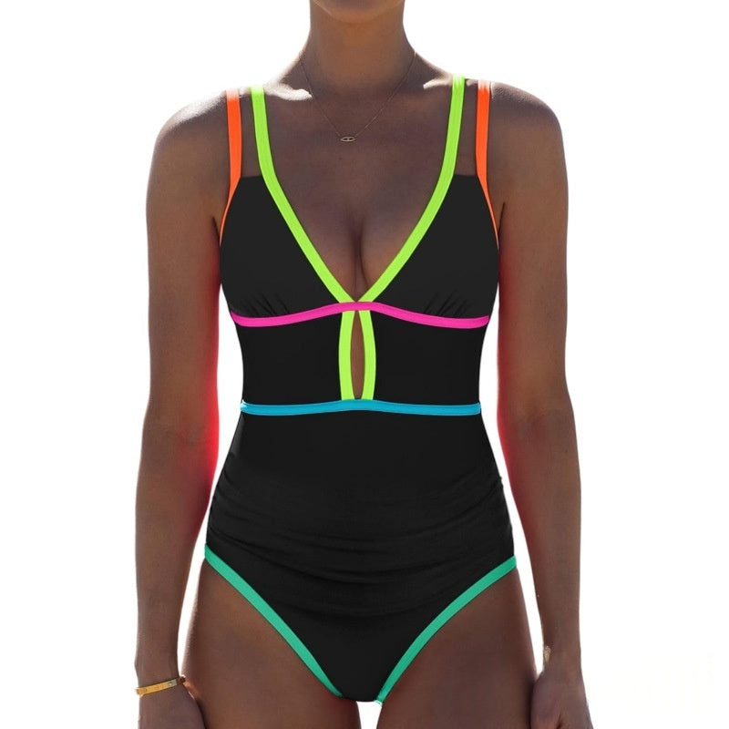 Color Block Sexy Flattering Swimsuit For Women by Ricaloux