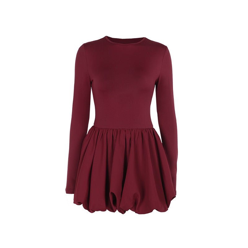 Slim Fit Bud Backless Long Sleeve Dress - RICALOUX