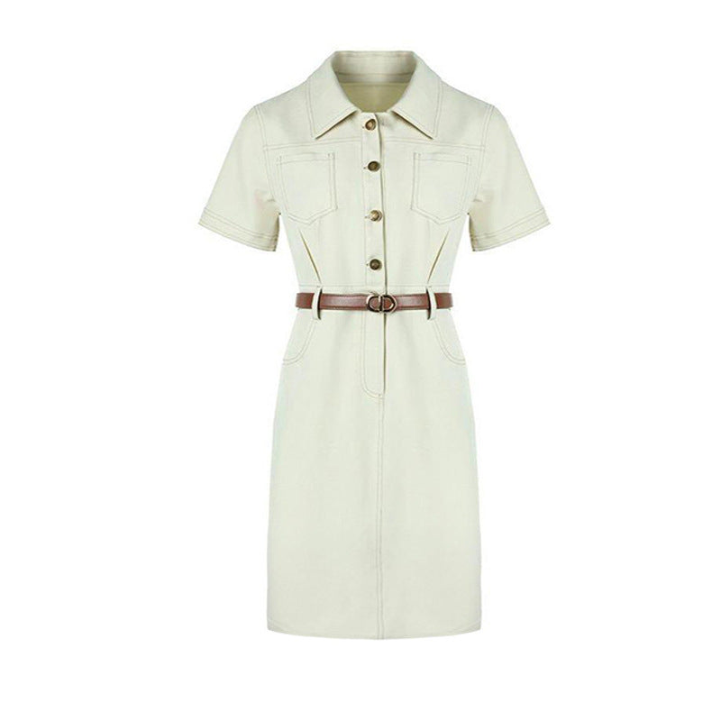 Womens Single-breasted Mid-length Casual Dress – Premium 0 | RICALOUX