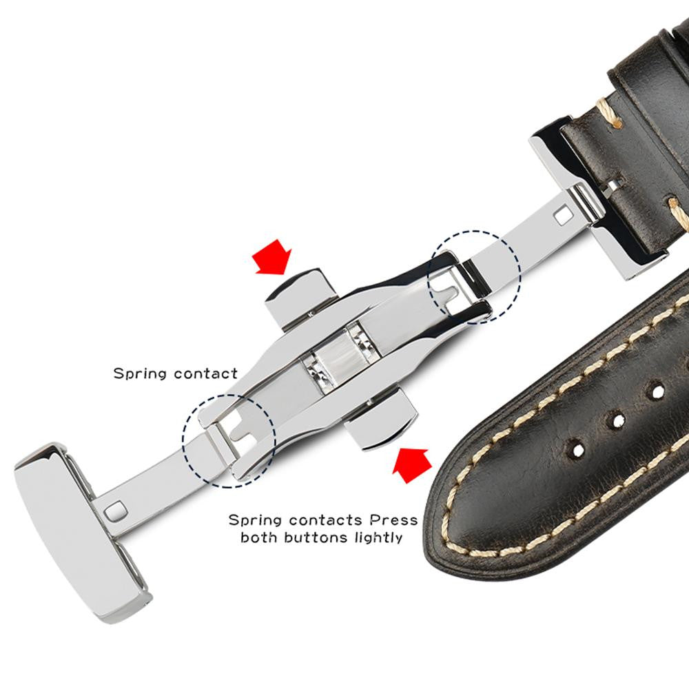 Men's Vintage Oil Wax Leather Craft Leather Strap – Premium 0 | RICALOUX
