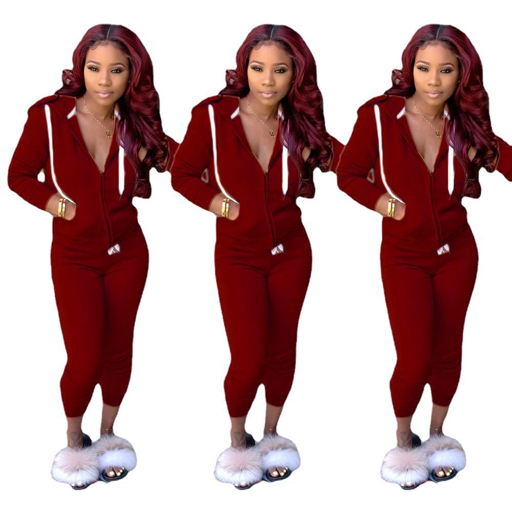 Women's Clothing Solid Color Hoodie Suit Sports - RICALOUX