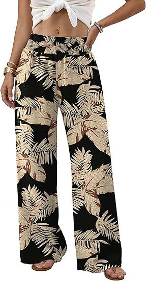 Womens Relaxed-fit High-waisted Casual Wide-leg Trousers With Pleats by Ricaloux