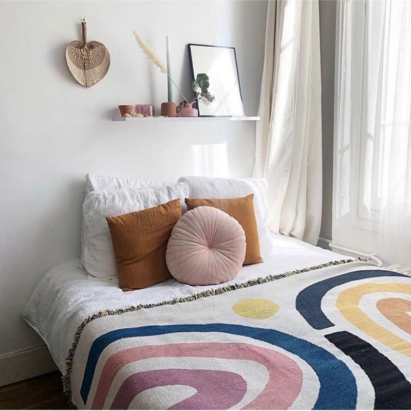 Bohemian Rainbow Blanket Tapestry Home Decor - RICALOUX