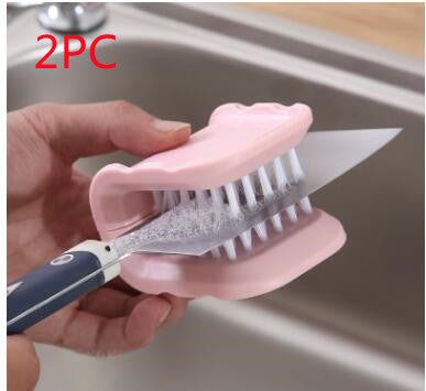 U-Shaped Knife And Cutlery Cleaner Brush Home Kitchen Cleaning Brushes Bristle Scrub Kitchen Washing - RICALOUX