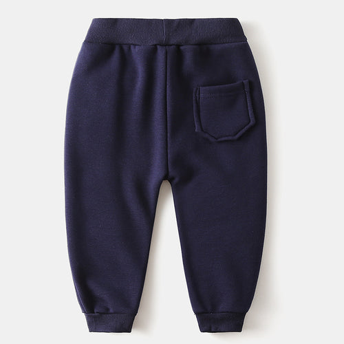Children's Clothing Boys' Letter Embroidered Plus Velvet Pants Baby Thickened Trousers Warm Pants by Ricaloux