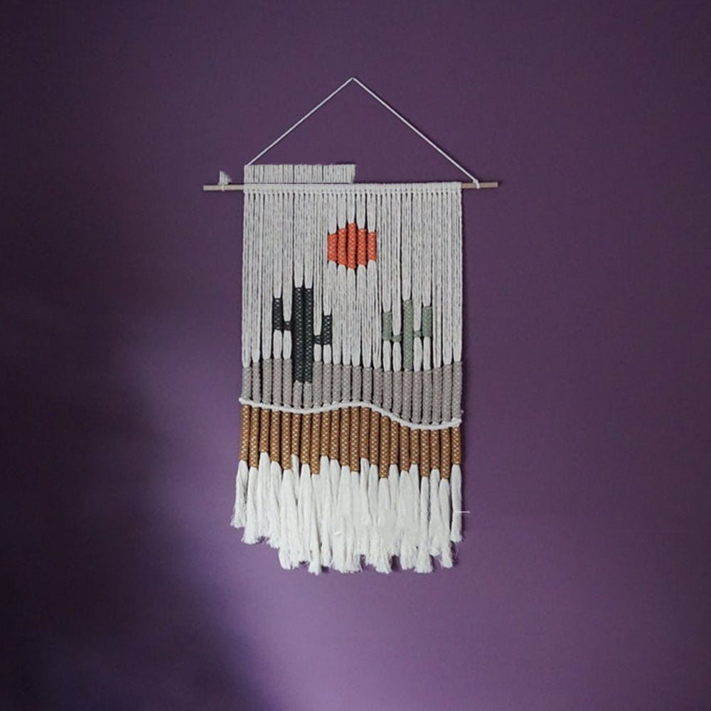 Hand Woven Tapestry Landscape Fringe Home Decor - RICALOUX