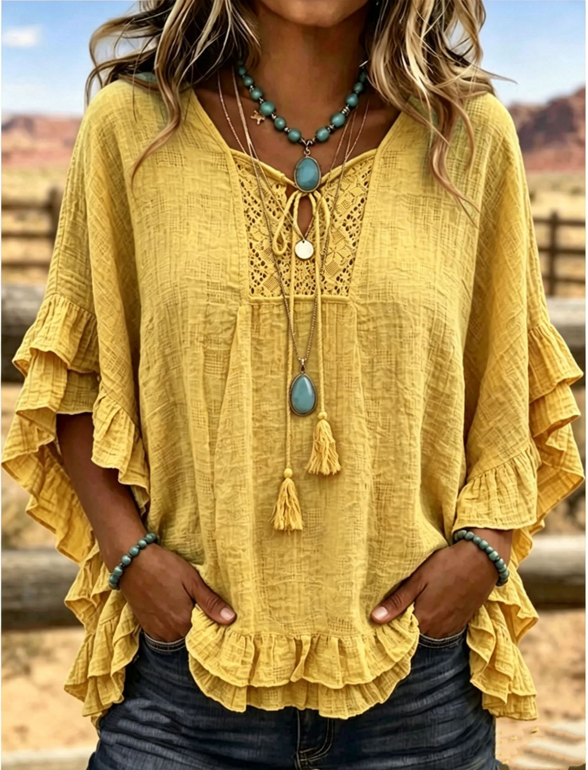 Seasonal European And American Cross-border V-neck Top by Ricaloux