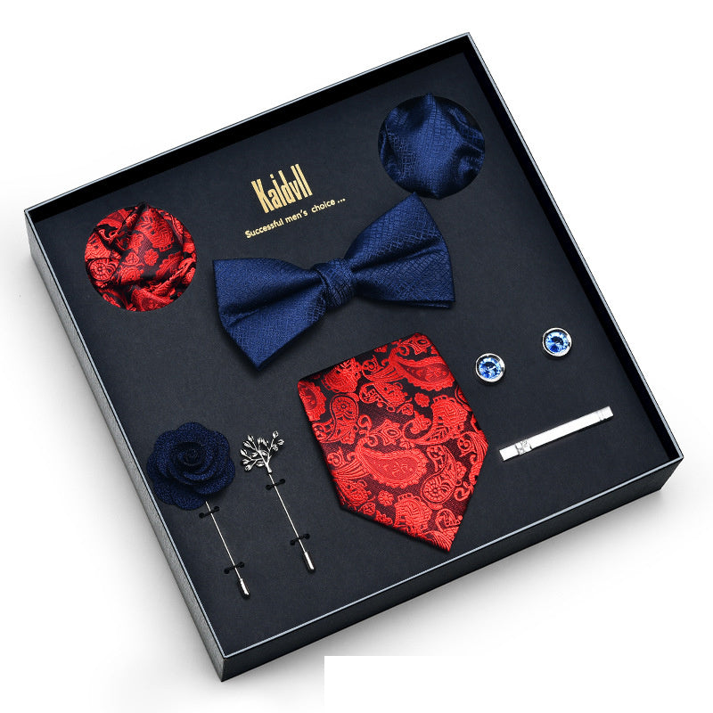 Eight Piece Tie Square Bow Tie Brooch by Ricaloux