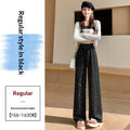 Summer New Arrival Rhinestone Embellished Textured Trousers by Ricaloux
