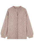 Womens Crew-Neck Casual Loose-Fit Thick Sweater by Ricaloux