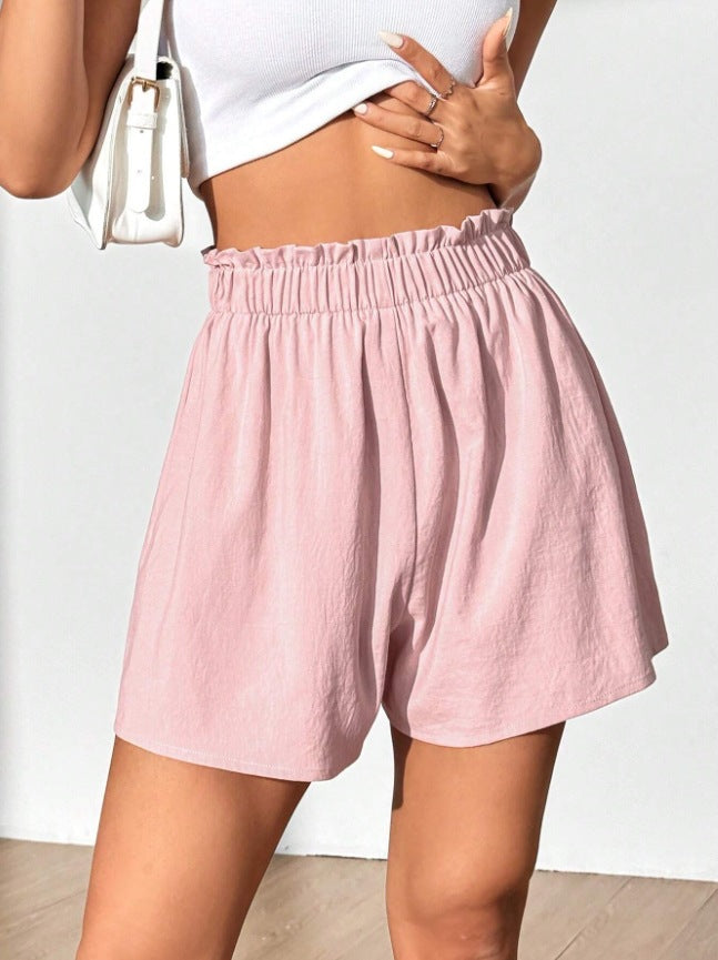 Summer Minimalist Basic Go-to Elastic-waist Casual Shorts by Ricaloux