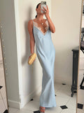 Lace Trim V-Neck Spaghetti Strap Maxi Slip Dress – Premium 4 | RICALOUX