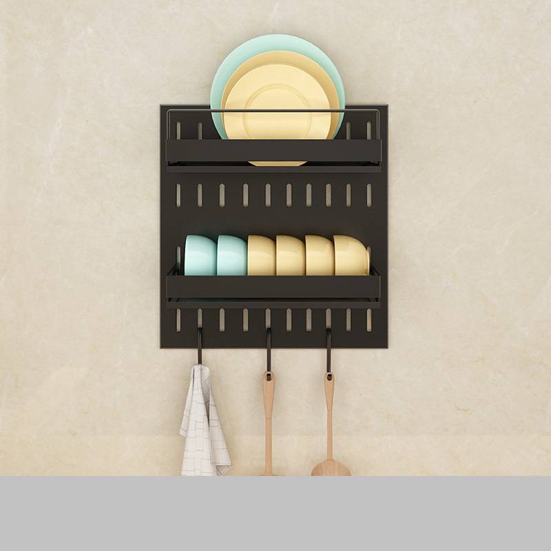 Stainless Steel Kitchen Wall Mounted Kitchen Storage Rack Hole Plate - RICALOUX
