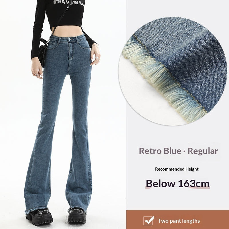 New Springautumn High-waisted, Figure-flattering, American-style Vintage Bootcut Jeans For Women – Premium 0 | RICALOUX