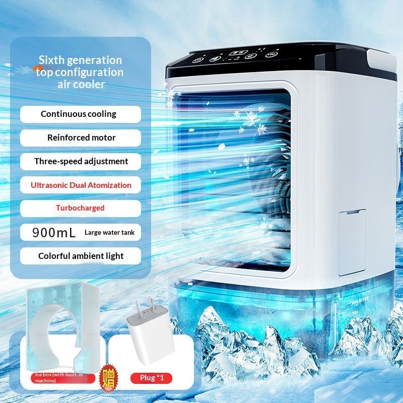 New Style Air Cooler Desktop Air Conditioner Fan Dual Spray Cooling Electric Fan Air Cooler USB Portable Refrigeration - RICALOUX