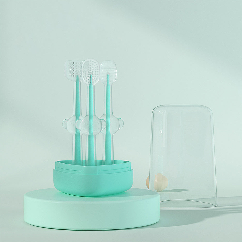 Pet Toothbrush Purple Cat Silica Gel Brush Clear Up Bad Breath Tartar Teeth Care Dog Cat Cleaning Mouth Dogs Supplies by Ricaloux