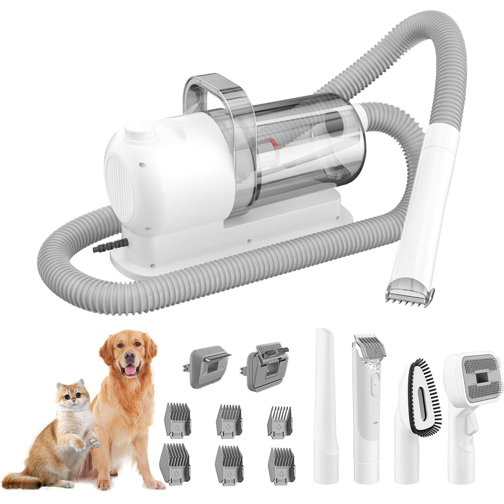Pet Suction And Scissors All-in-one Machine Dust Collection Suit Multi-function Hair Care Device by Ricaloux
