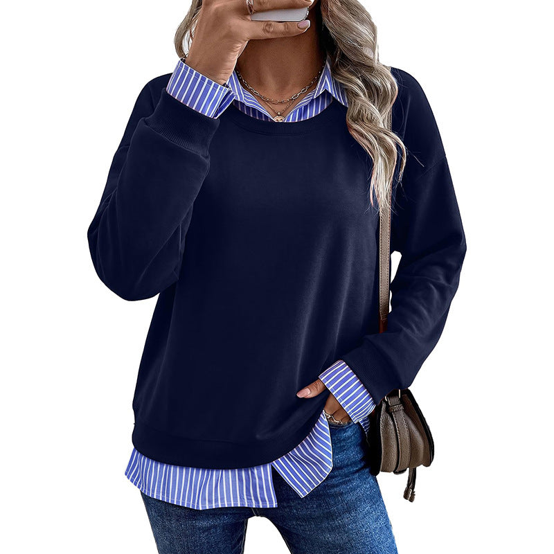 Stylish Casual Lapel Mock Two-piece Hoodie – Premium 0 | RICALOUX