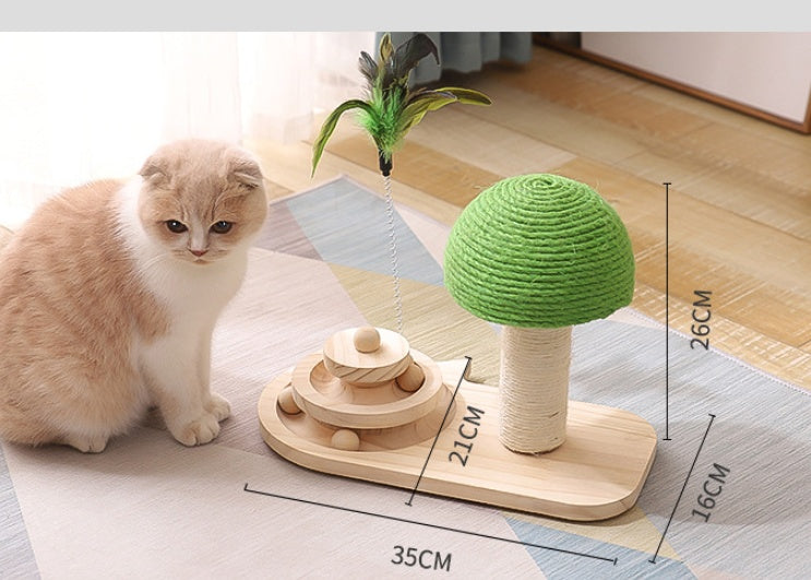 Pet Cat Tree Toys Cat Scratch Post Pet Furniture Scratching Post Cats Claw Scratcher Double Sisal Balls Cat Accessories by Ricaloux