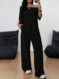Casual 2 Pieces Set For Woman Two Piece Outfits Blusas T Shirt Tees Simple Style Homewear Loose Solid Color by Ricaloux