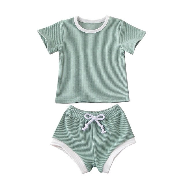 Baby Girl Boy Clothes Short Sleeve Top T shirt Shorts - RICALOUX