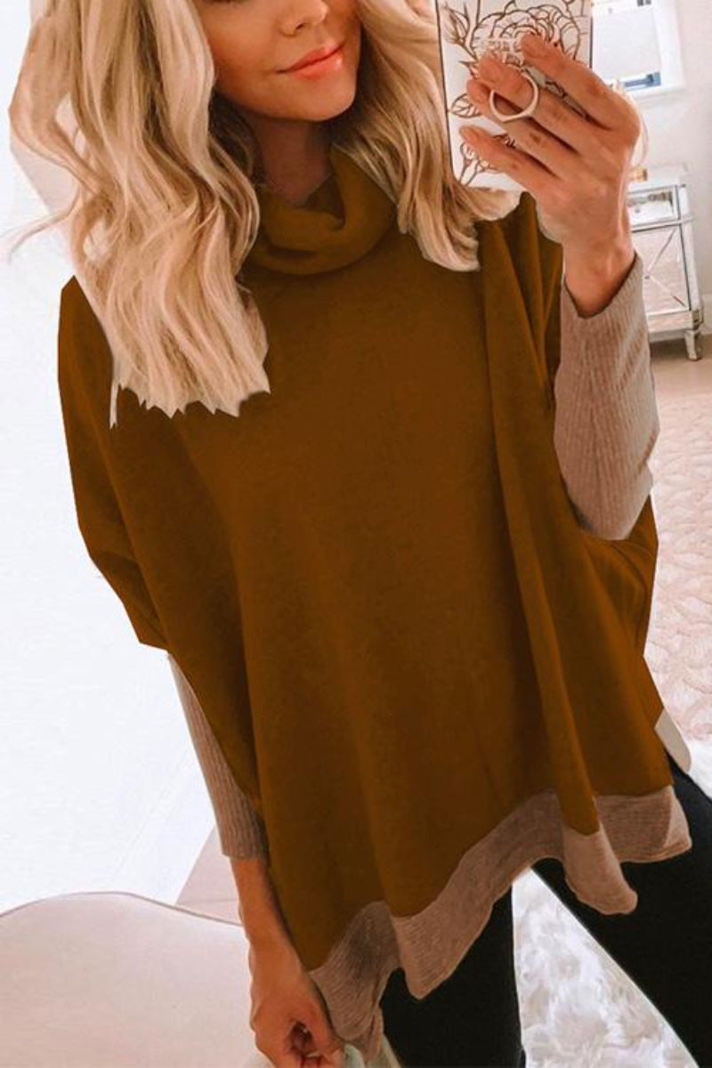 Women's High Neck Knitted Sweater Loose Sweatshirt by Ricaloux