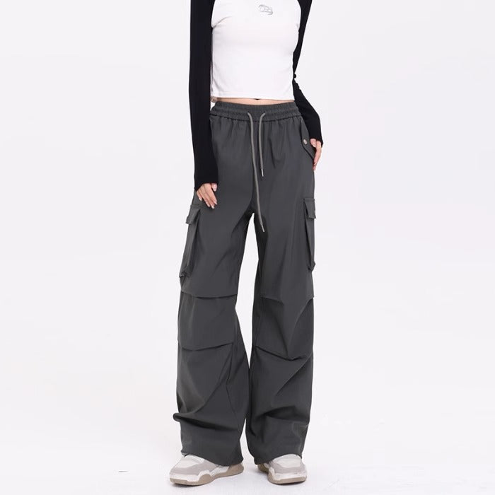 Korean Style Niche Drapey Cargo Pants For Women by Ricaloux