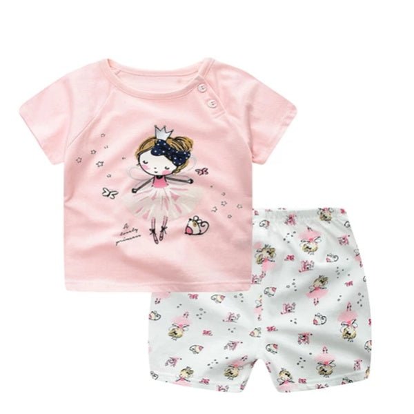 Cartoon Clothing Baby Boy Summer Clothes T-shirt Baby Girl Casual Clothing Sets - RICALOUX