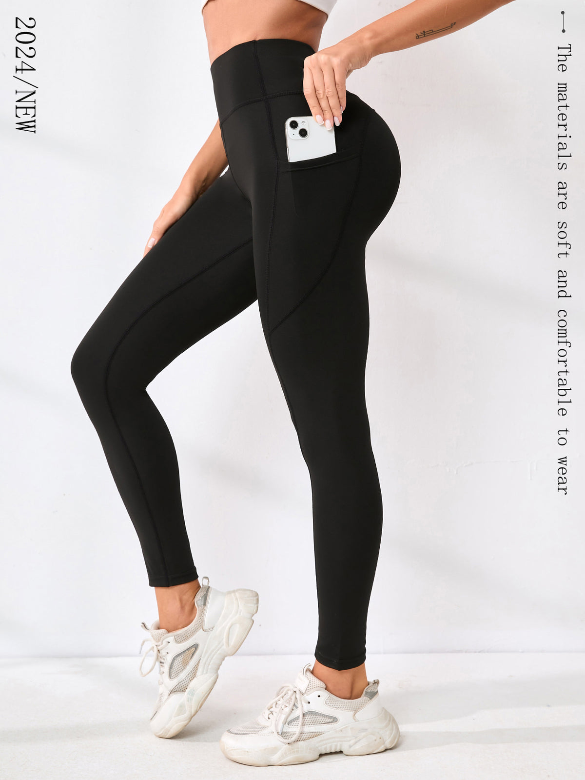 High-waisted Solid-color Tight Yoga Pants For Women, Slim-fit, Sexy Design, Suitable For Running And Outdoor Activities, Popular In European And American Markets by Ricaloux