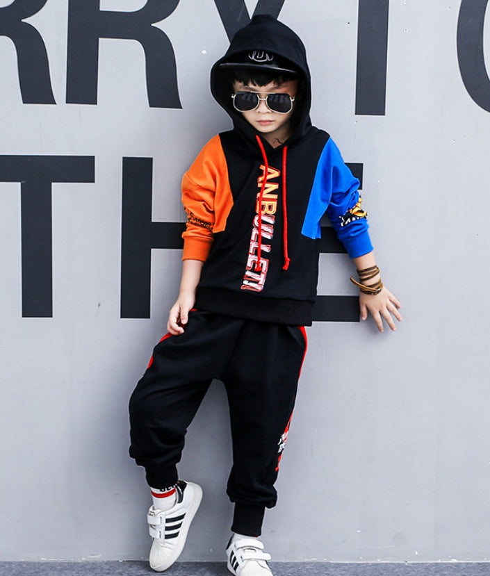 Boys spring suit new Korean children's clothing in the big boy boy long-sleeved sports two-piece suit tide clothes by Ricaloux