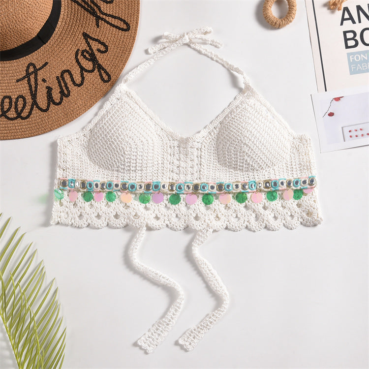 Womens Embroidered Hollow-Out Casual Swimsuit by Ricaloux