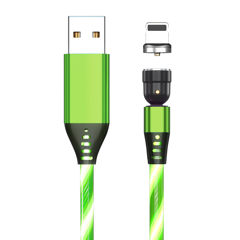 540 Rotate Luminous Magnetic Cable 3A Fast Charging Mobile Phone Charge Cable For LED Micro USB Type C For I Phone Cable – Premium 0 | RICALOUX