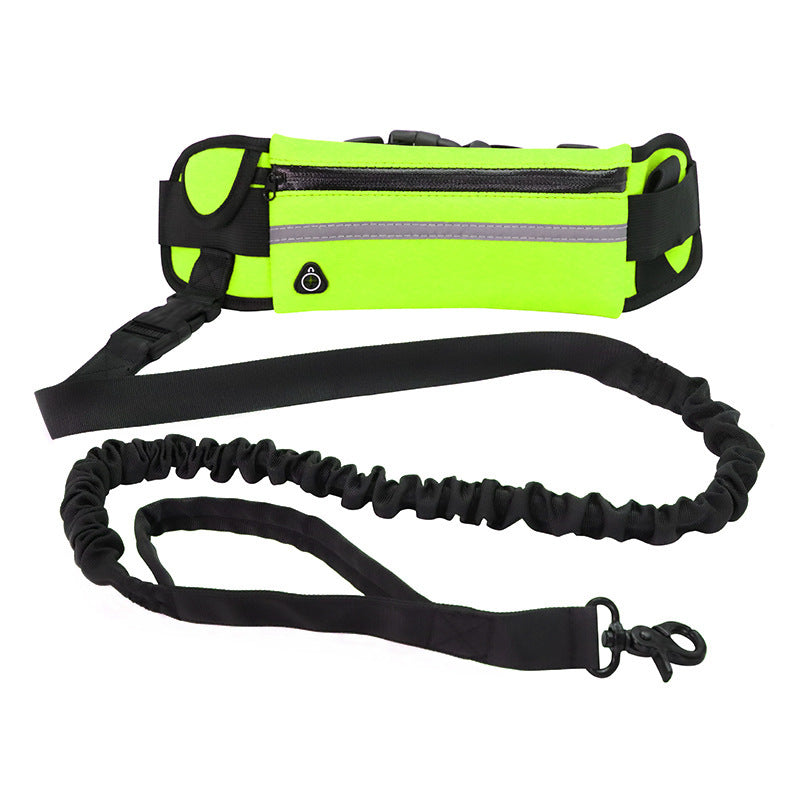 Hands Free Dog Leash Pet Walking And Training Belt With Shock Absorbing Bungee Leash For Up To 180lbs Large Dogs Phone Pocket And Water Bottle Holder by Ricaloux