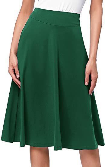 Womens Summer Flared Elastic Mid-Length Skirt by Ricaloux