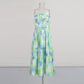 Strap High Waisted Floral Dress by Ricaloux