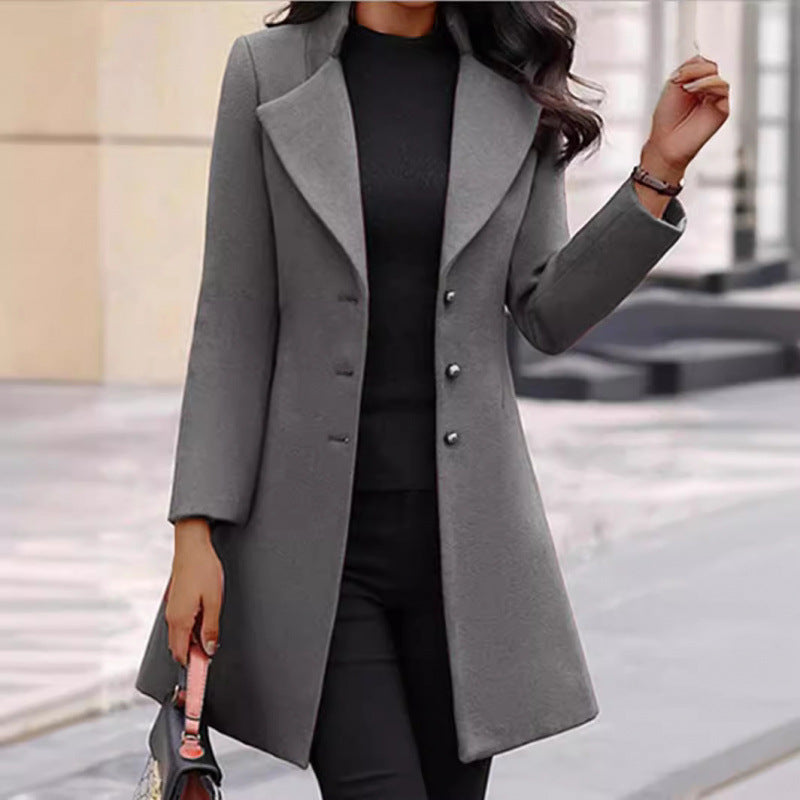 Women's Winter Wool Coat - Classic Warm Long Overcoat for Cold Weather by Ricaloux