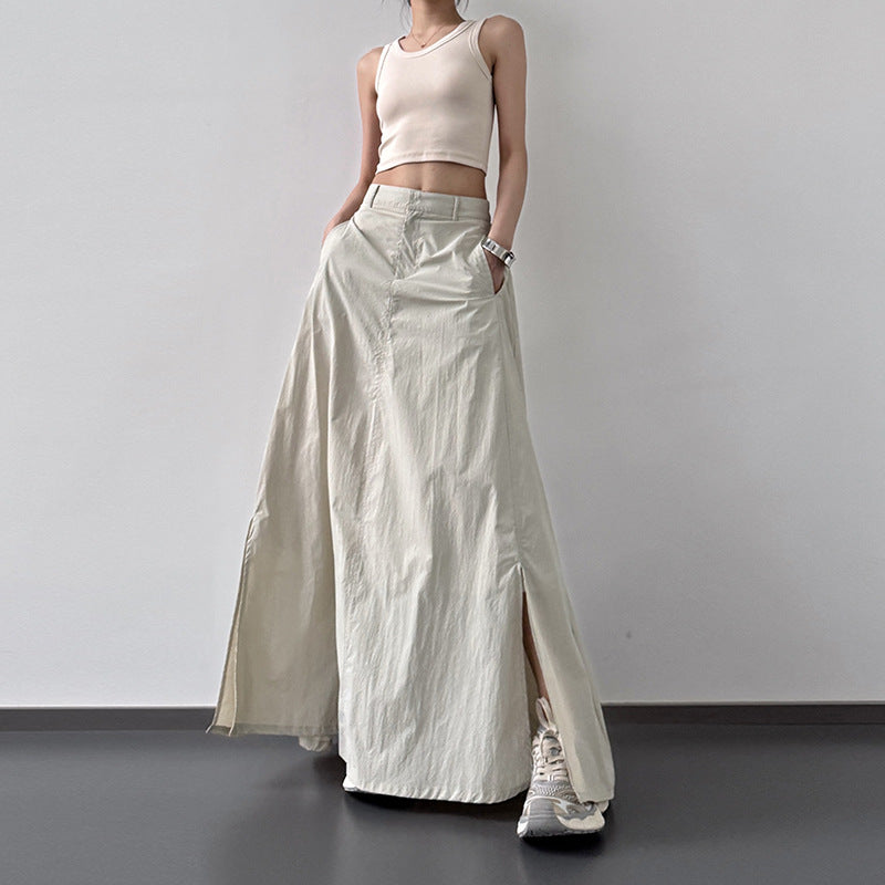 Summer Lightweight Fabric Slit Sun-protection Skirt – Premium 0 | RICALOUX