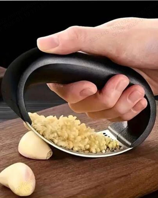 304 Stainless Steel Garlic Press Rocker Ergonomic Garlic Mincer, Crusher, And Grinder With Comfortable Grip For Kitchen, Home, And Cooking - RICALOUX