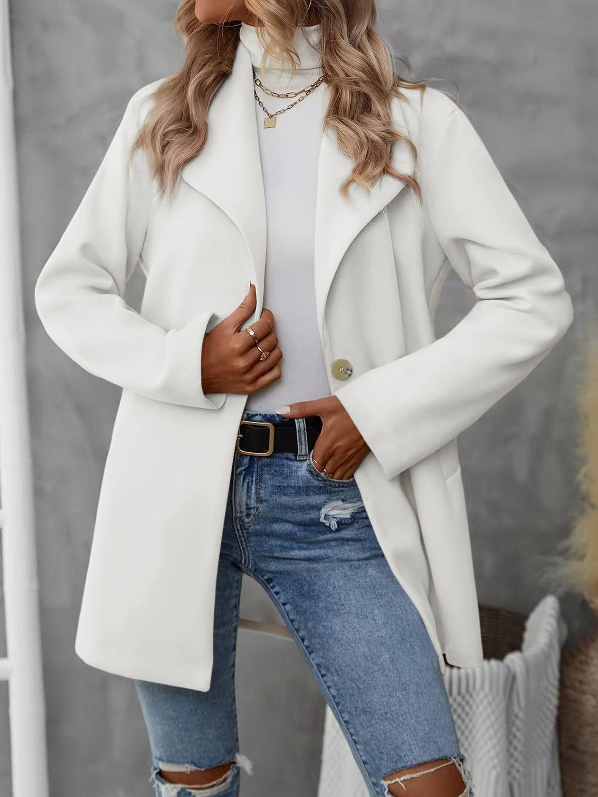 New Arrival Solid Color Elegant Fashion Women's Wool Blend Coat Outerwear – Premium 4 | RICALOUX