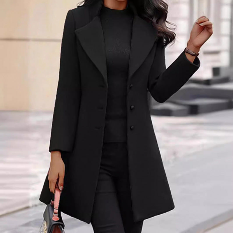 Women's Winter Wool Coat - Classic Warm Long Overcoat for Cold Weather by Ricaloux