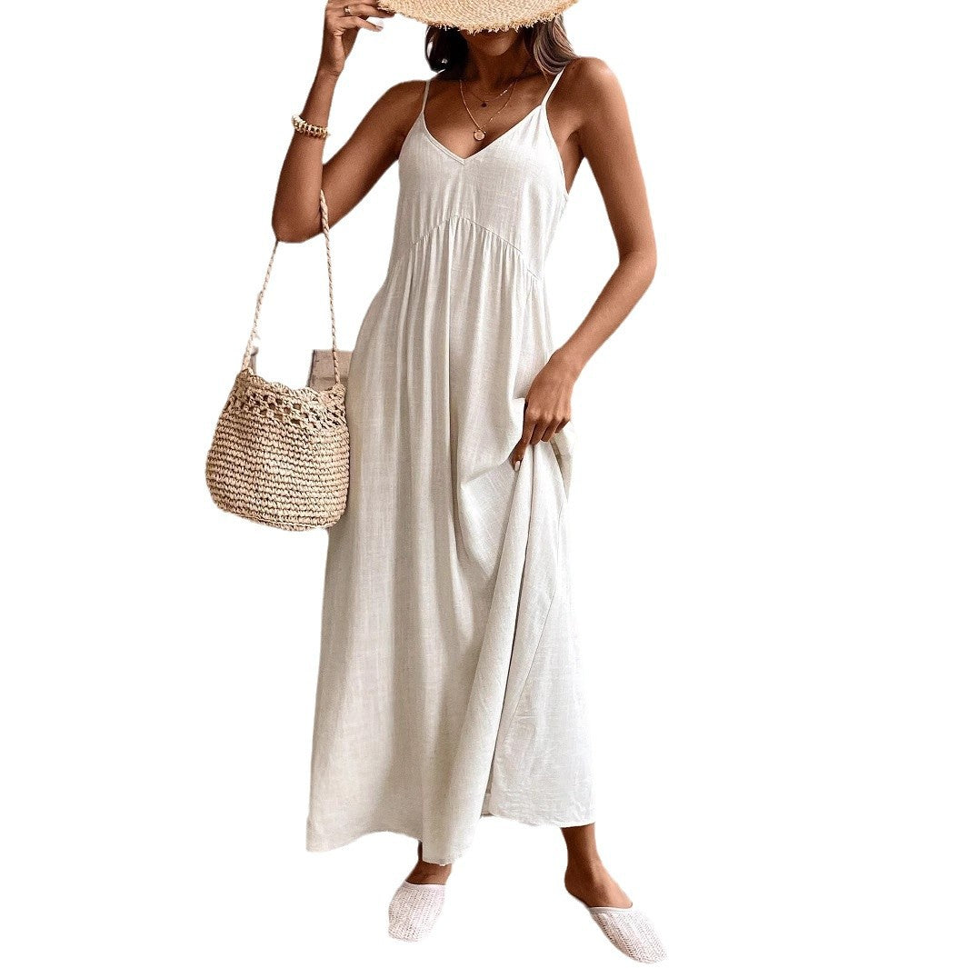 Strapless Relaxed-fit A-line Long Dress by Ricaloux