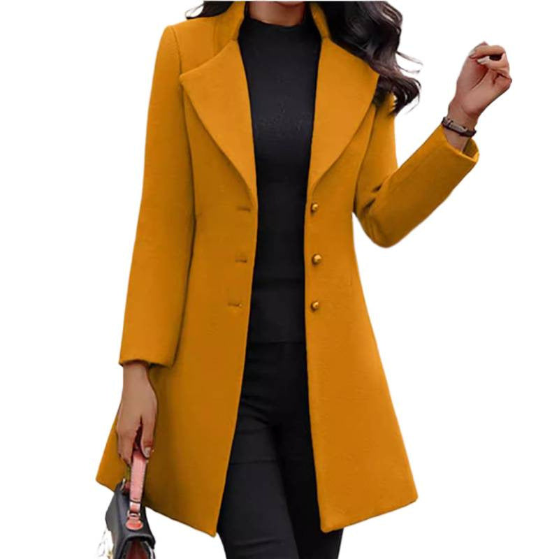 Women's Winter Wool Coat - Classic Warm Long Overcoat for Cold Weather by Ricaloux